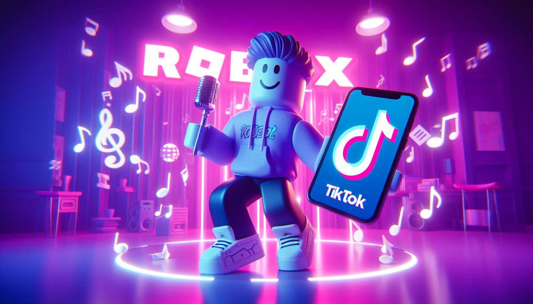 Roblox character dancing to TikTok songs